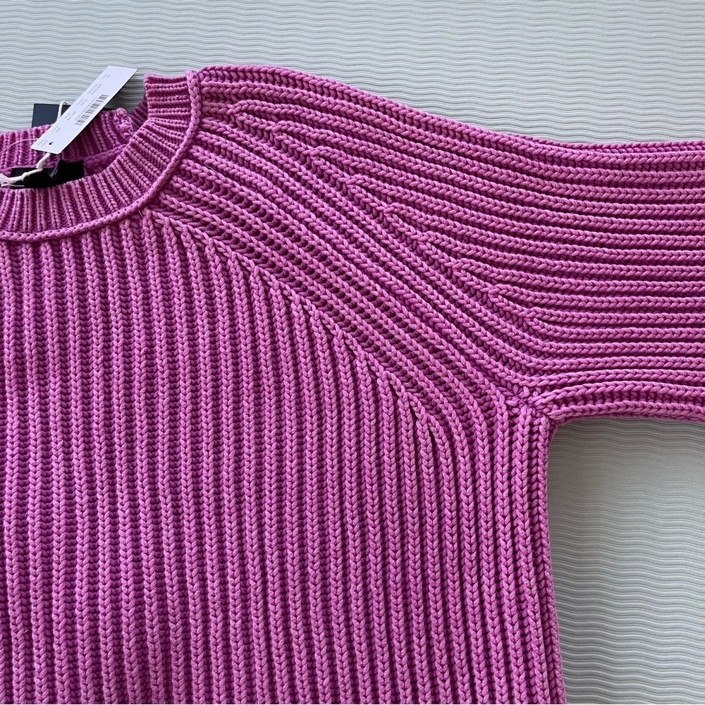 NWT J. Crew Garment Washed Crewneck Ribbed Sweater Sz M - Picture 3 of 8